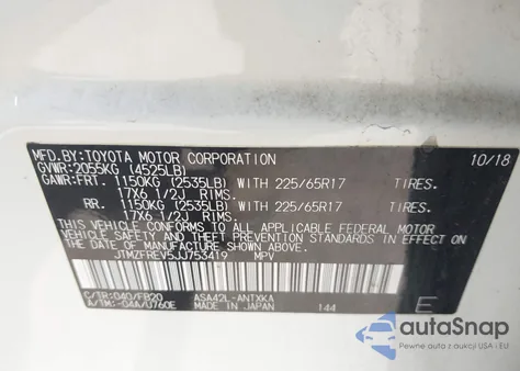 2018 Toyota Rav4 Le from USA, damaged, VIN JTMZFREV5JJ753419